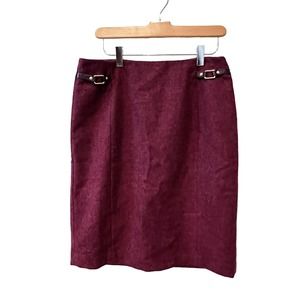 Tommy Hilfiger Equestrian Pencil Skirt Raspberry Tweed 4